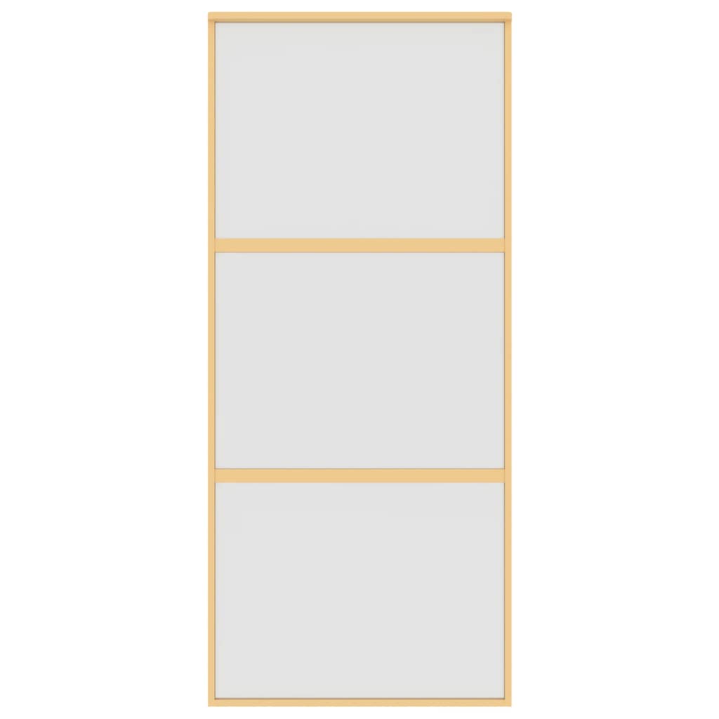 Ușă glisantă, auriu, 90x205 cm, sticlă ESG mată și aluminiu