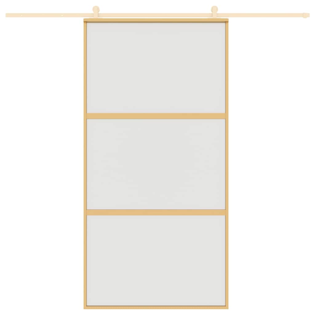 Ușă glisantă, auriu, 102,5x205 cm, sticlă ESG mată și aluminiu