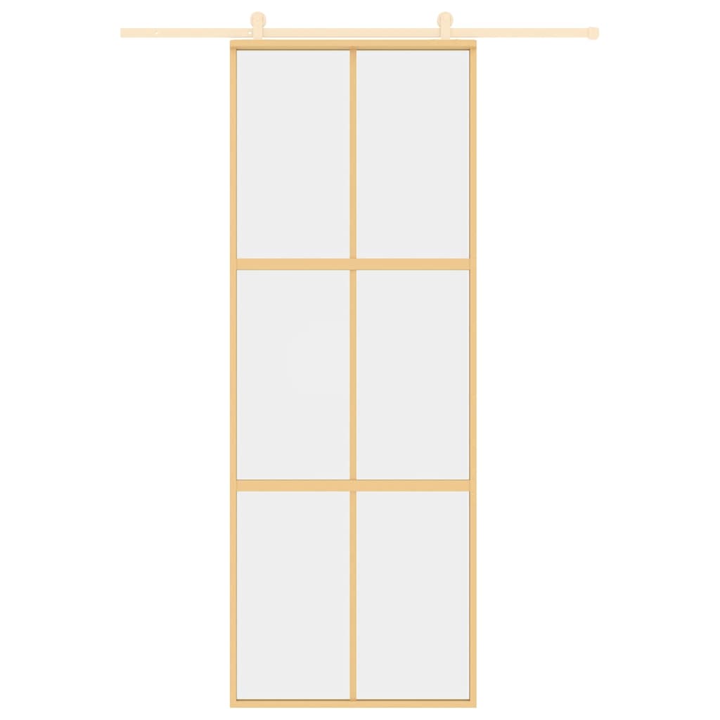 Ușă glisantă auriu 76x205 cm sticlă ESG transparentă/aluminiu