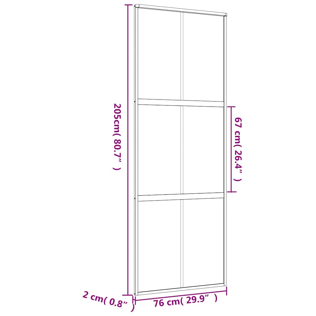 Ușă glisantă auriu 76x205 cm sticlă ESG transparentă/aluminiu