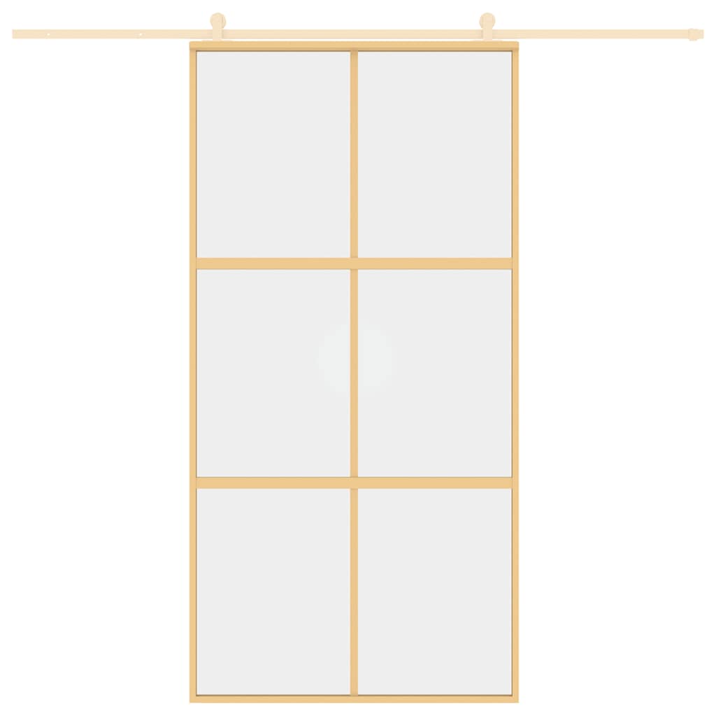 Ușă glisantă, auriu, 102,5x205 cm, sticlă ESG mată și aluminiu