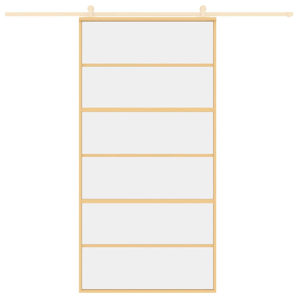 Ușă glisantă, auriu, 102,5x205 cm, sticlă ESG mată și aluminiu