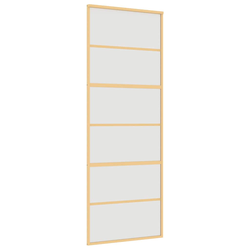 Ușă glisantă, auriu, 76x205 cm, sticlă ESG mată și aluminiu