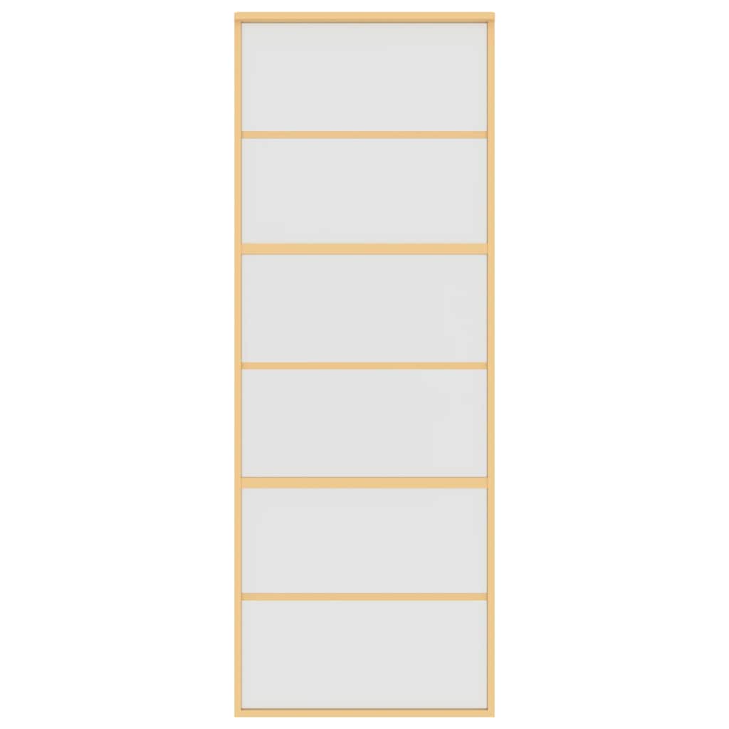 Ușă glisantă, auriu, 76x205 cm, sticlă ESG mată și aluminiu