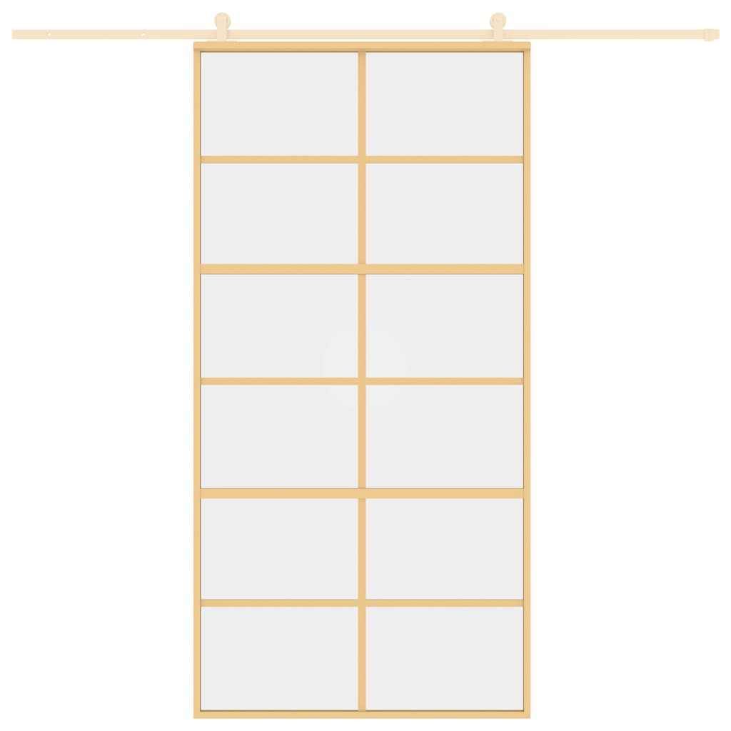Ușă glisantă, auriu, 102,5x205 cm, sticlă ESG mată și aluminiu