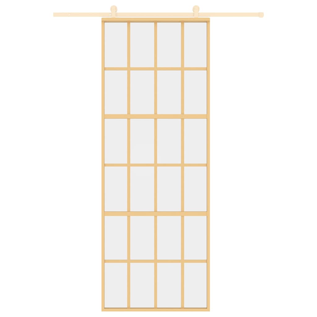 Ușă glisantă auriu 76x205 cm sticlă ESG transparentă/aluminiu