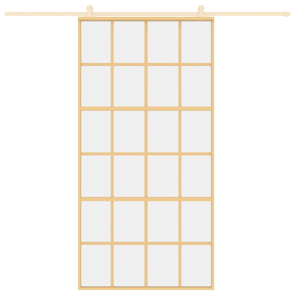 Ușă glisantă, auriu, 102,5x205 cm, sticlă ESG mată și aluminiu