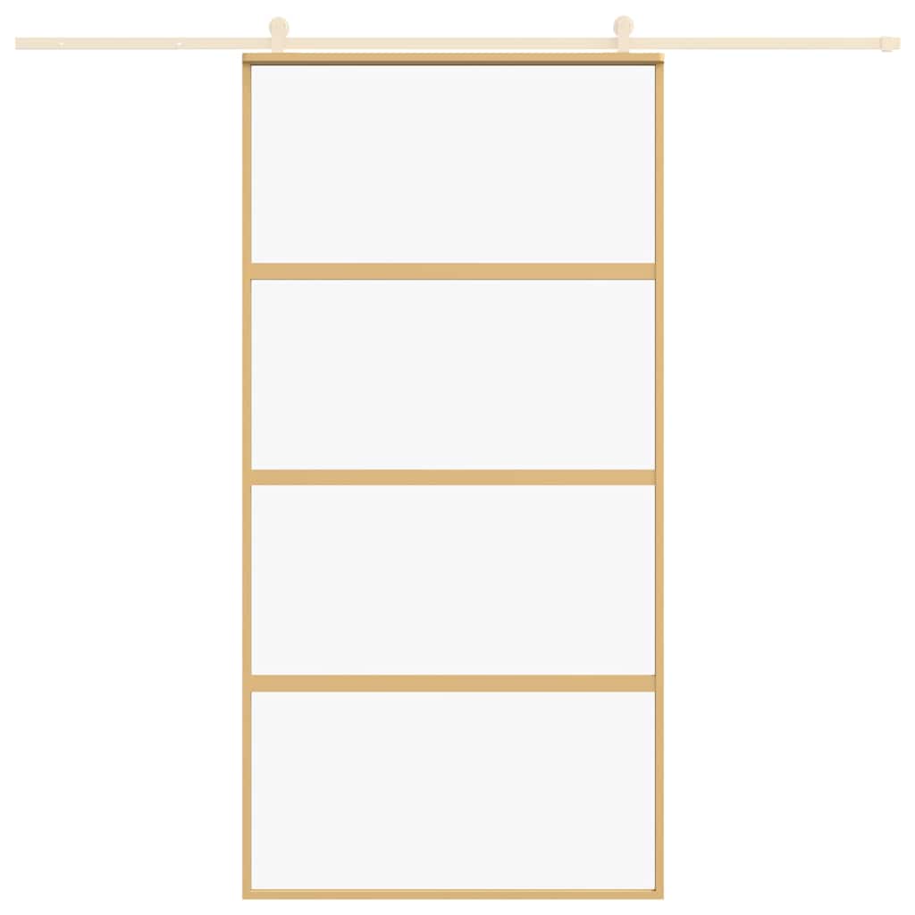 Ușă glisantă, auriu, 102,5x205 cm, sticlă ESG mată și aluminiu