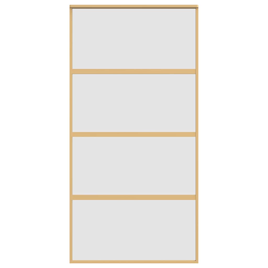 Ușă glisantă, auriu, 102,5x205 cm, sticlă ESG mată și aluminiu