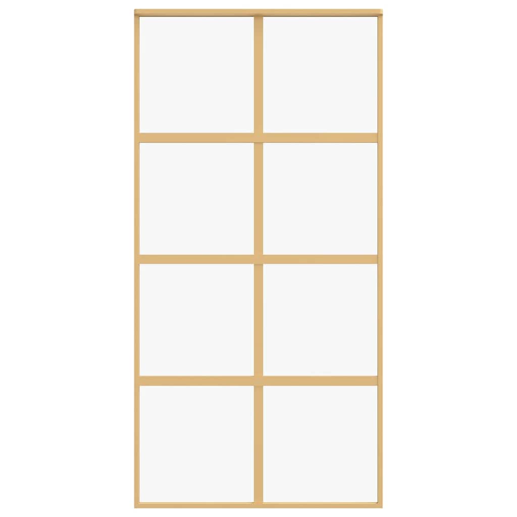 Ușă glisantă, auriu, 102,5x205 cm, sticlă ESG mată și aluminiu