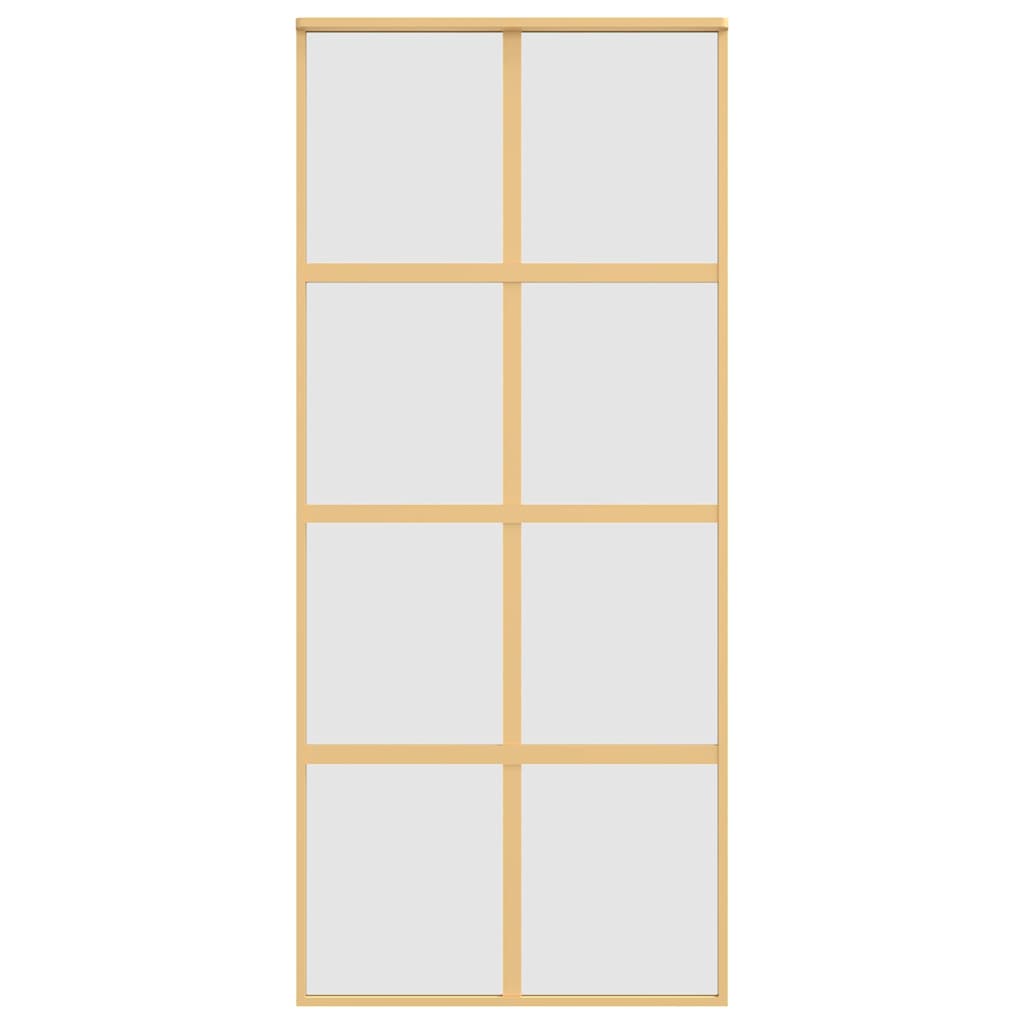 Ușă glisantă, auriu, 90x205 cm, sticlă ESG mată și aluminiu