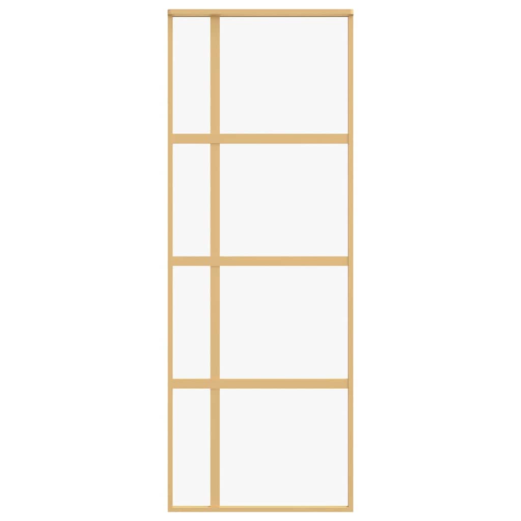 Ușă glisantă auriu 76x205 cm sticlă ESG transparentă/aluminiu