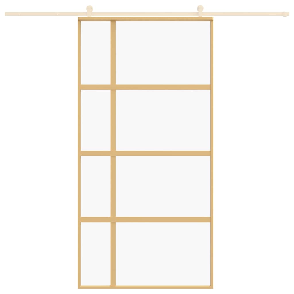 Ușă glisantă, auriu, 102,5x205 cm, sticlă ESG mată și aluminiu