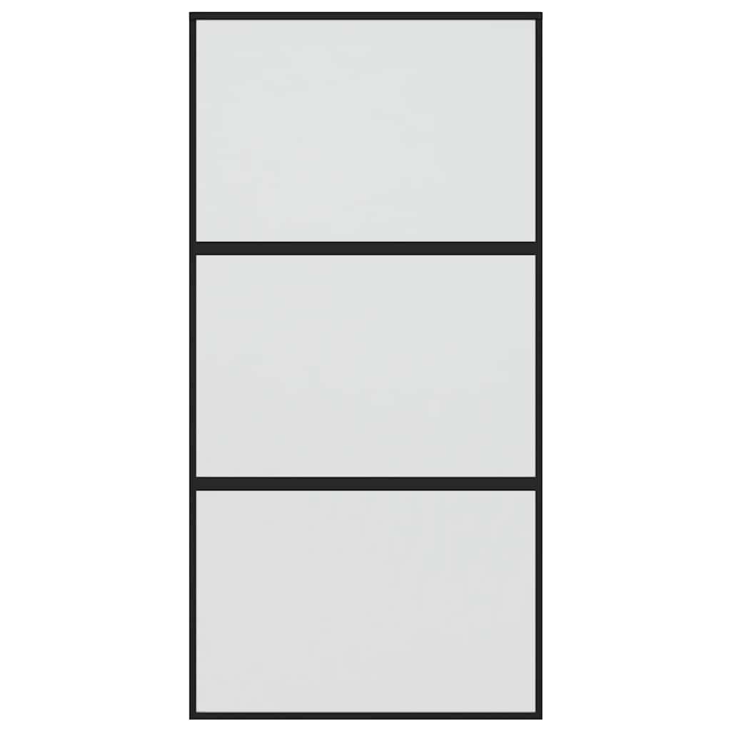 Ușă glisantă, negru, 102,5x205 cm, sticlă securizată/aluminiu