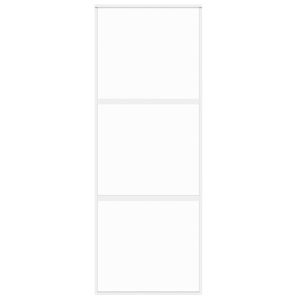 Ușă glisantă, alb, 76x205 cm, sticlă securizată/aluminiu