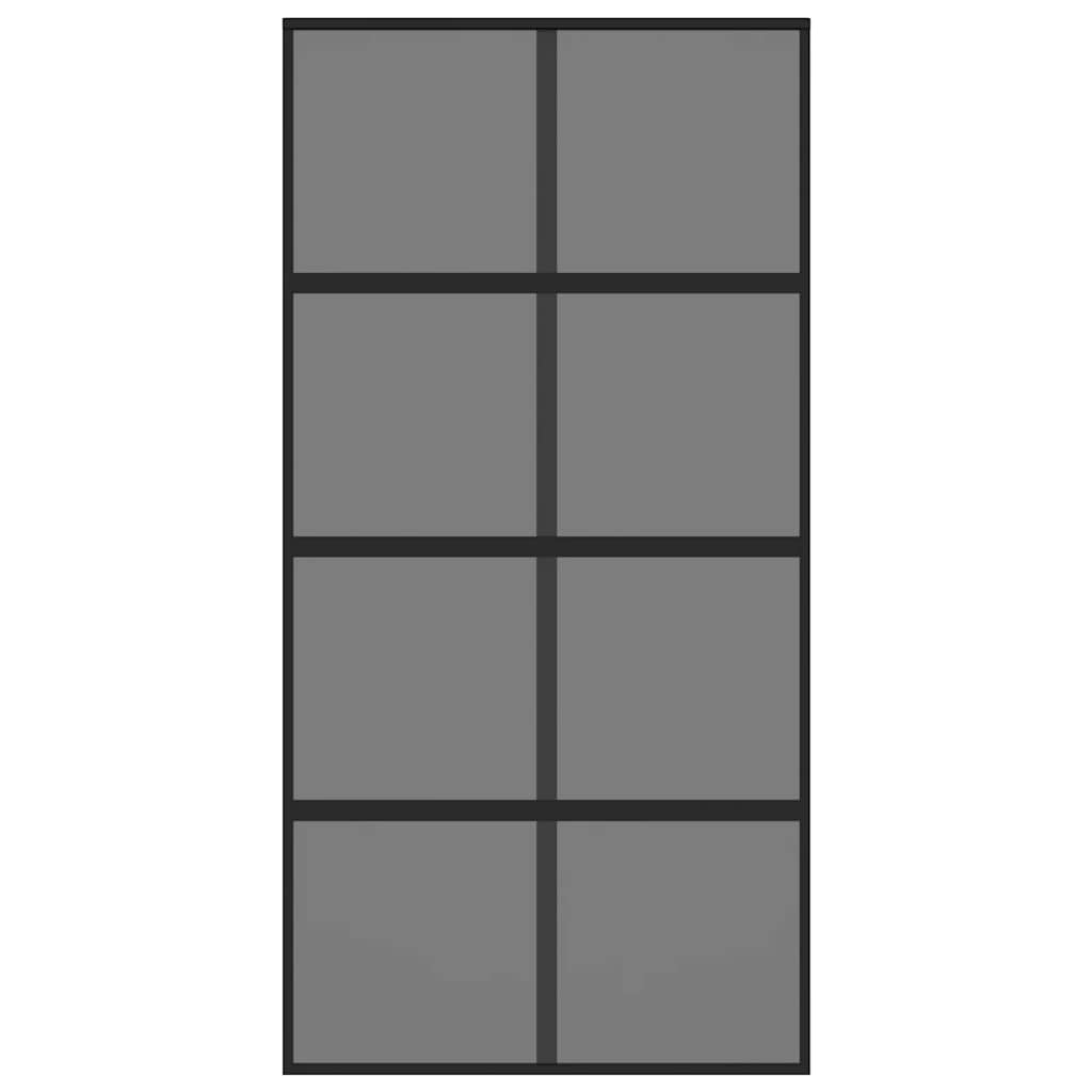 Ușă glisantă, negru, 102,5x205 cm, sticlă securizată/aluminiu