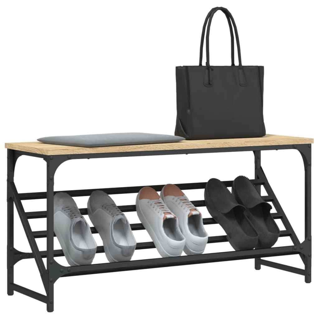Suport de pantofi, stejar sonoma, 90x30x45 cm, lemn prelucrat