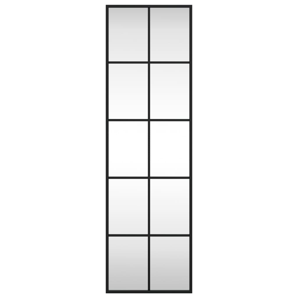 Oglindă de perete, negru, 30x100 cm, dreptunghiulară, fier