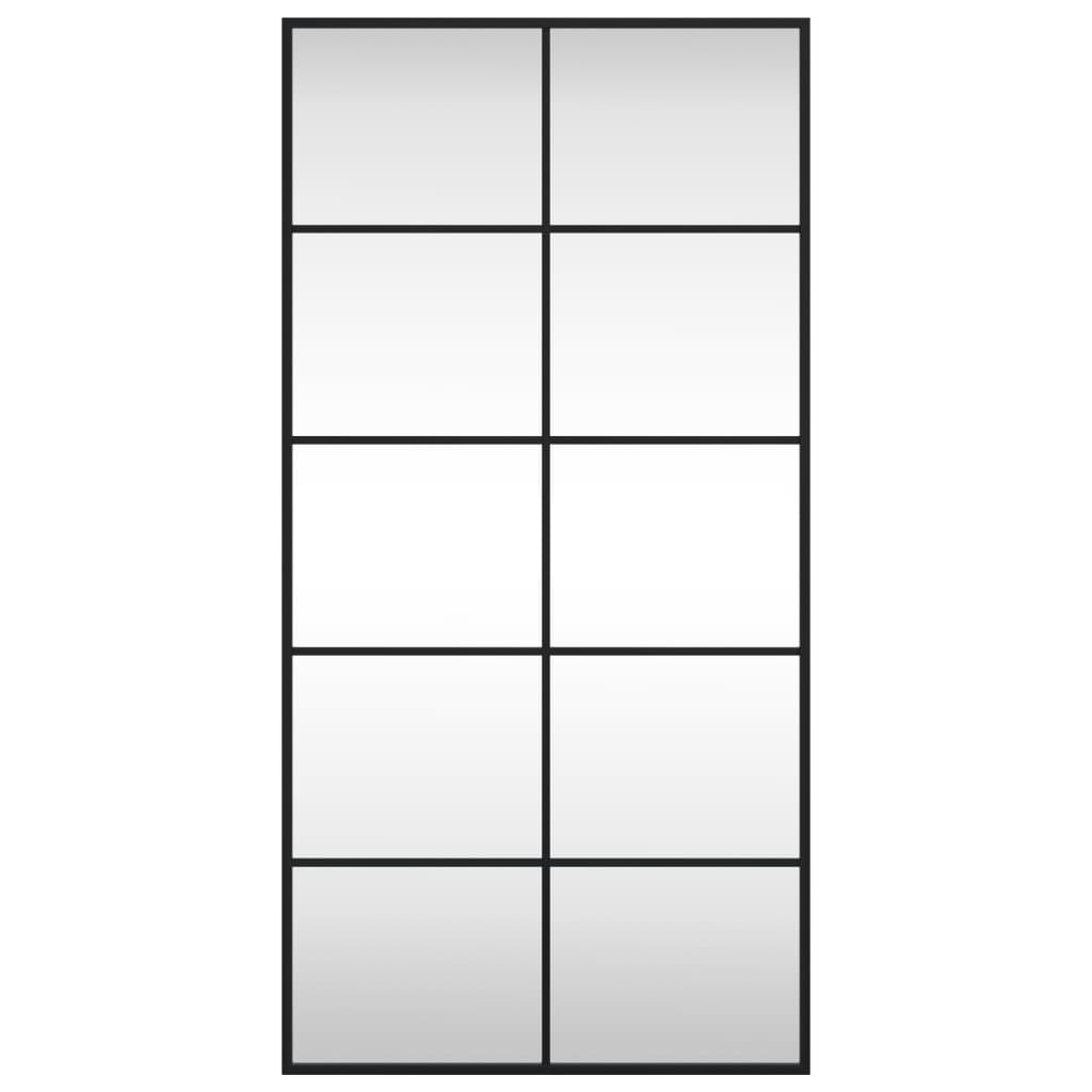 Oglindă de perete, negru, 50x100 cm, dreptunghiulară, fier