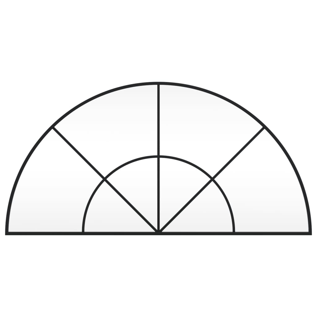 Oglindă de perete, negru, 100x50 cm, arcuită, fier