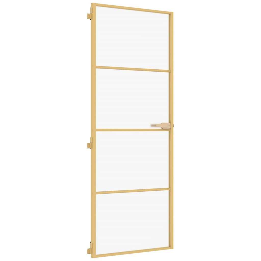 Ușă interior Slim auriu 76x201,5 cm sticlă securizată/aluminiu