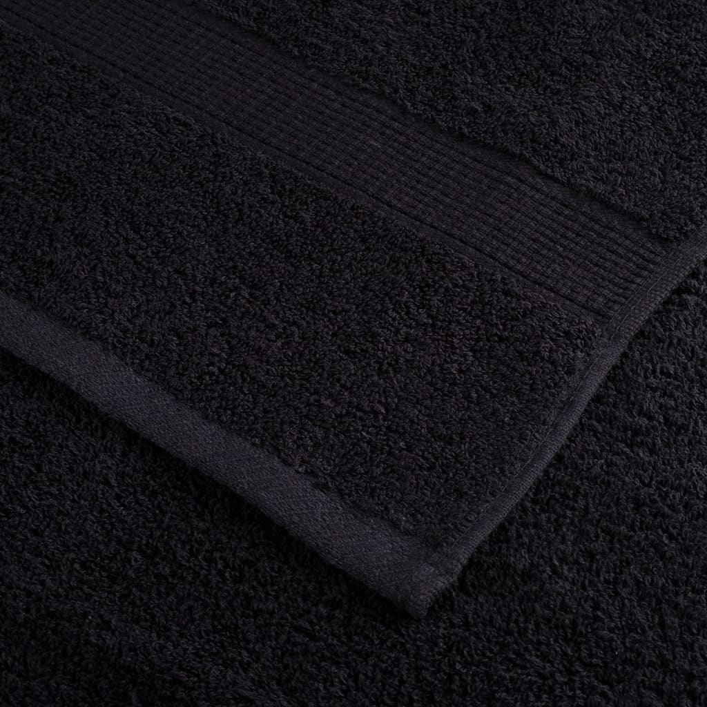 Prosoape de duș premium SOLUND 10 buc. negru 70x140 cm 600 gsm