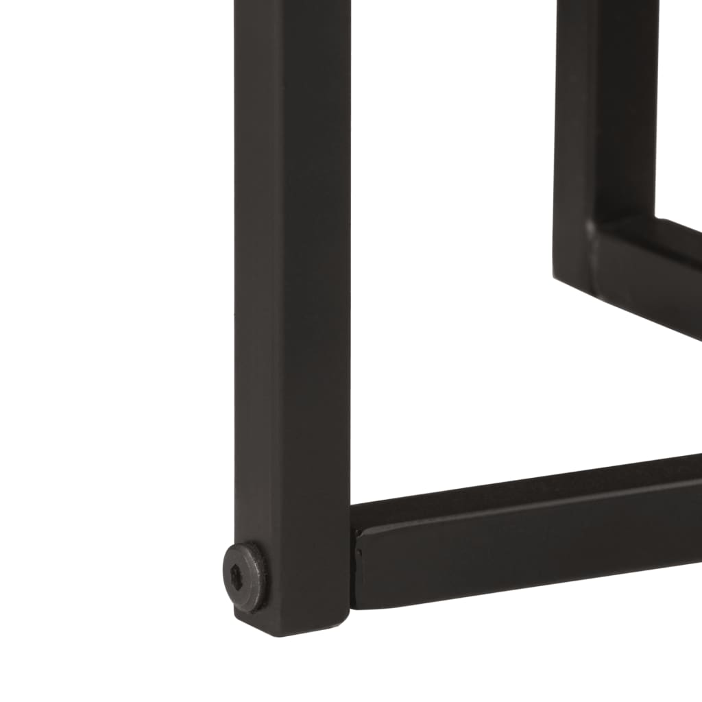 Măsuțe de cafea suprapuse, 3 buc., lemn masiv de acacia/fier