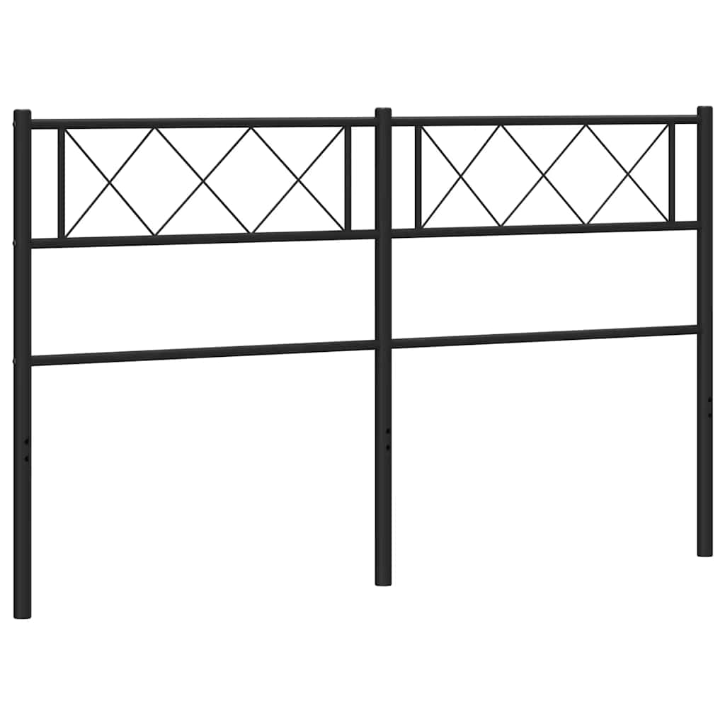Tăblie de pat de schimb metalică, negru, 135 cm