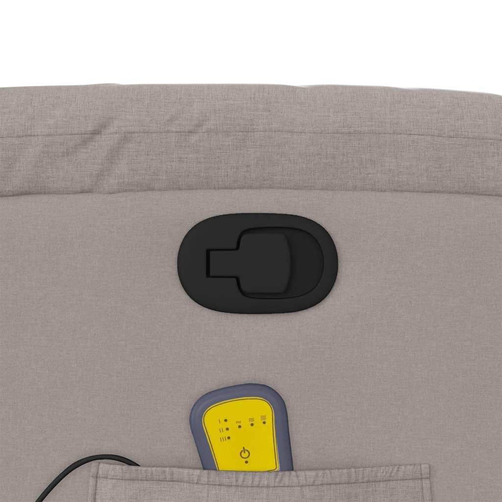 Fotoliu de masaj rabatabil, gri taupe, material textil