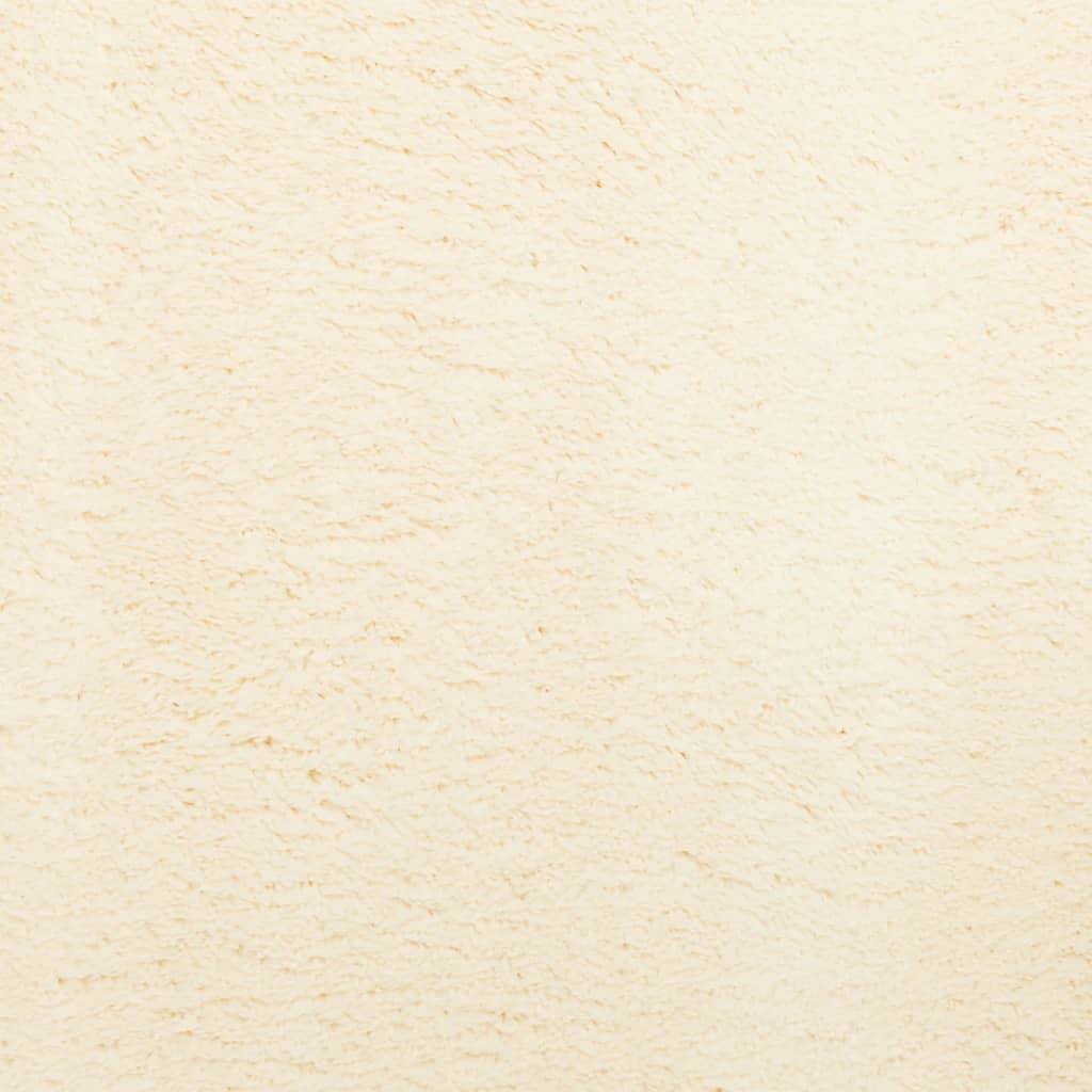 Covor HUARTE, fir scurt, moale și lavabil, crem, 120x120 cm