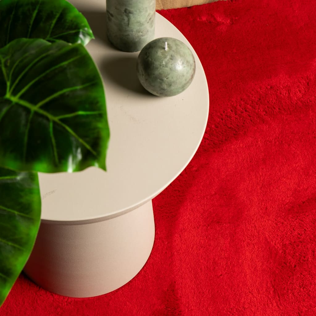 Covor HUARTE, fir scurt, moale și lavabil, roșu, 140x200 cm