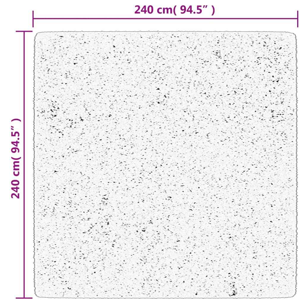 Covor pufos "PAMPLONA" cu fire înalte, gri modern, 240x240 cm