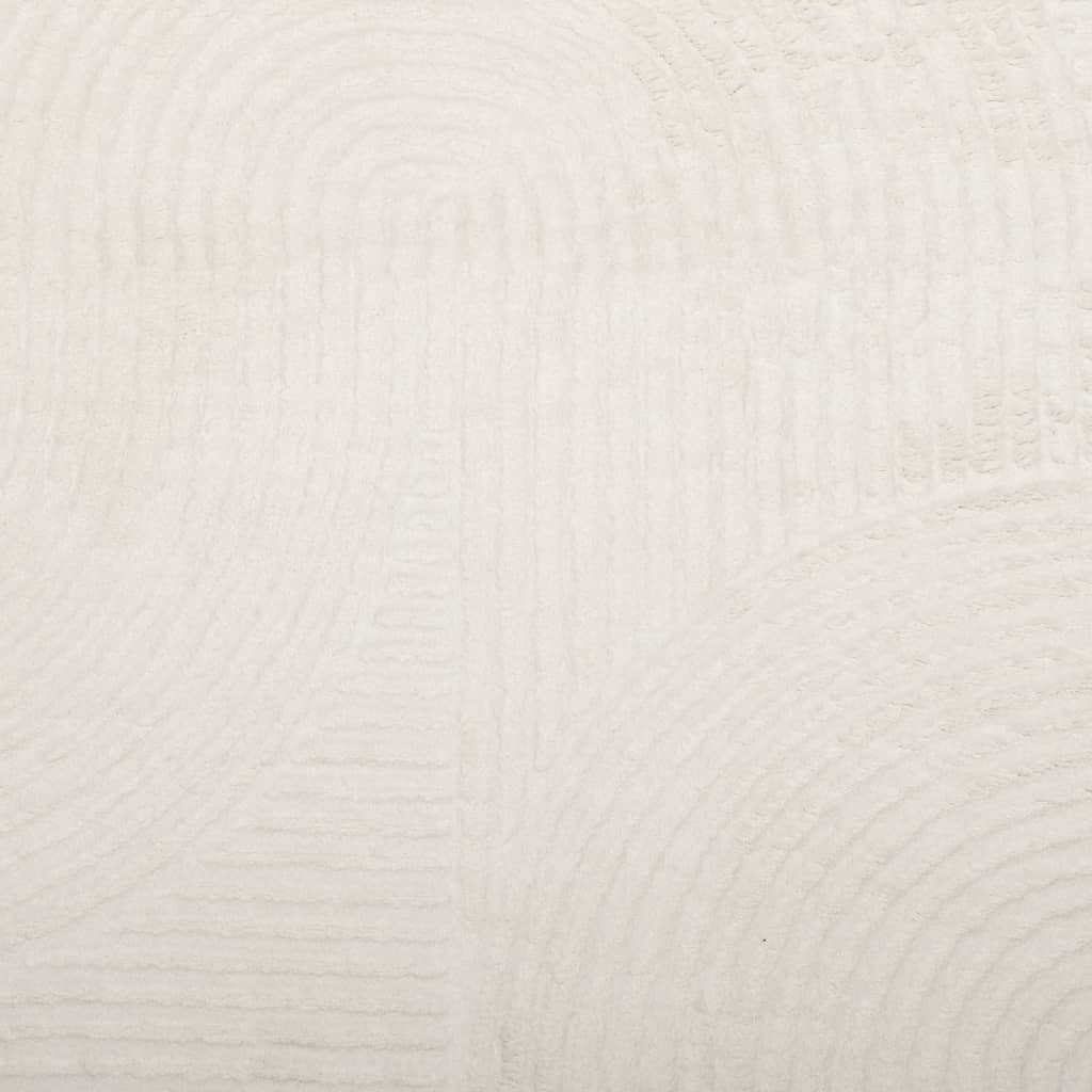 Covor "IZA" aspect scandinav, cu fire scurte, crem, Ø 100 cm