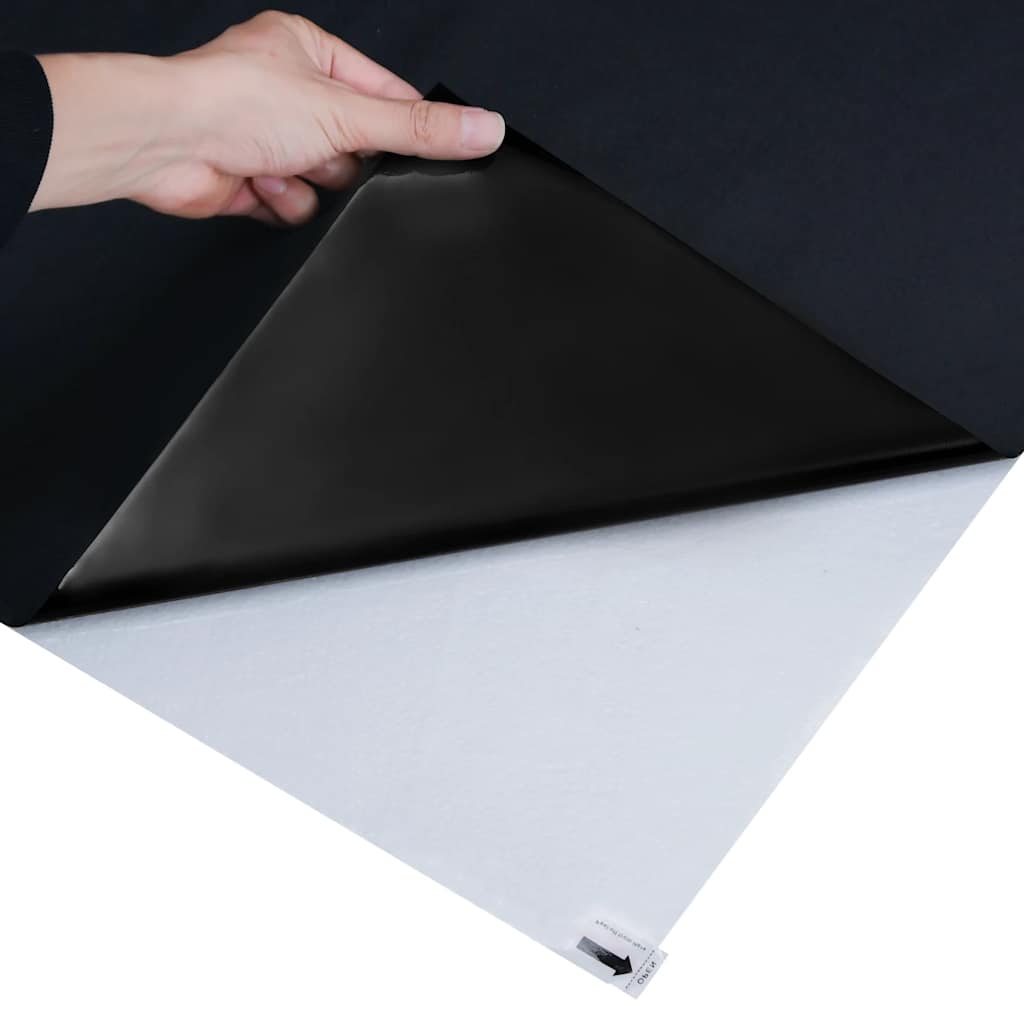 Folie fereastră, 3 buc., statică mată, neagră, PVC