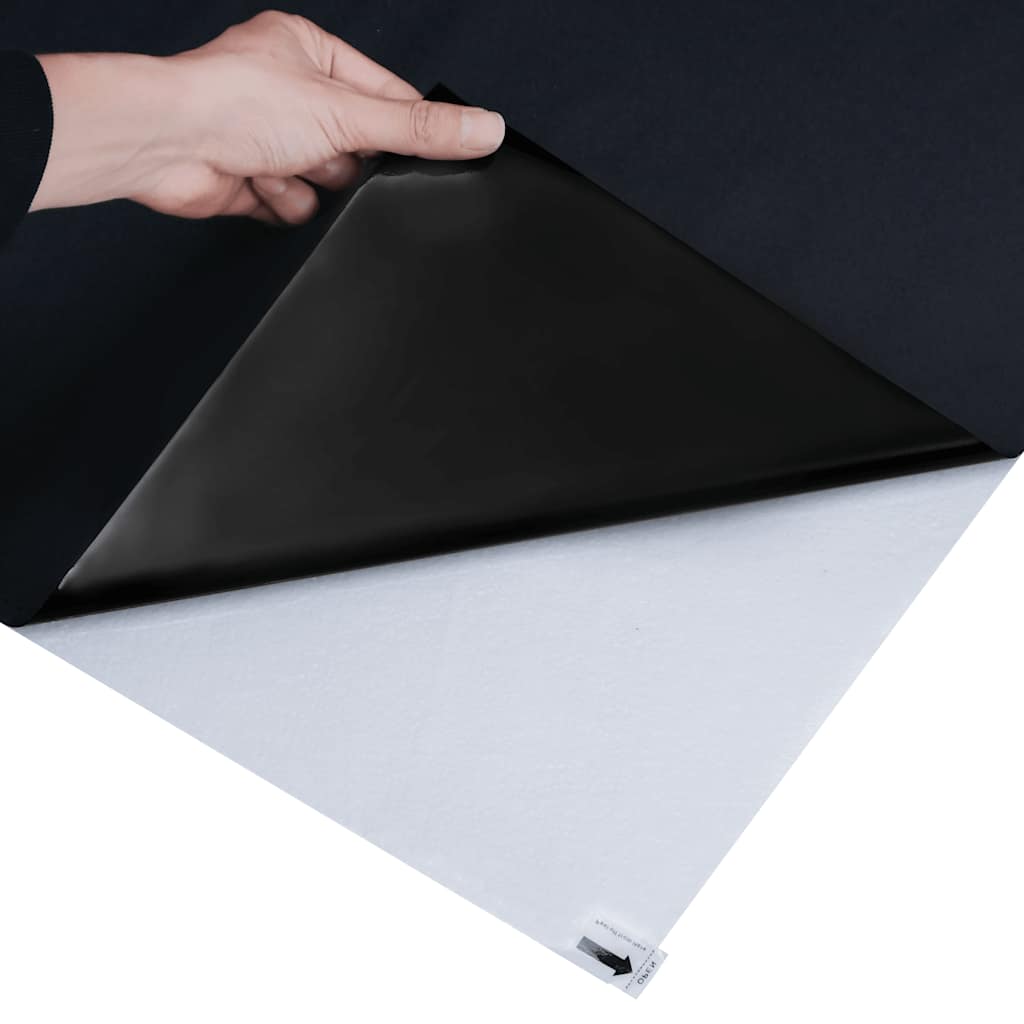 Folie fereastră, 3 buc., statică mată, neagră, PVC