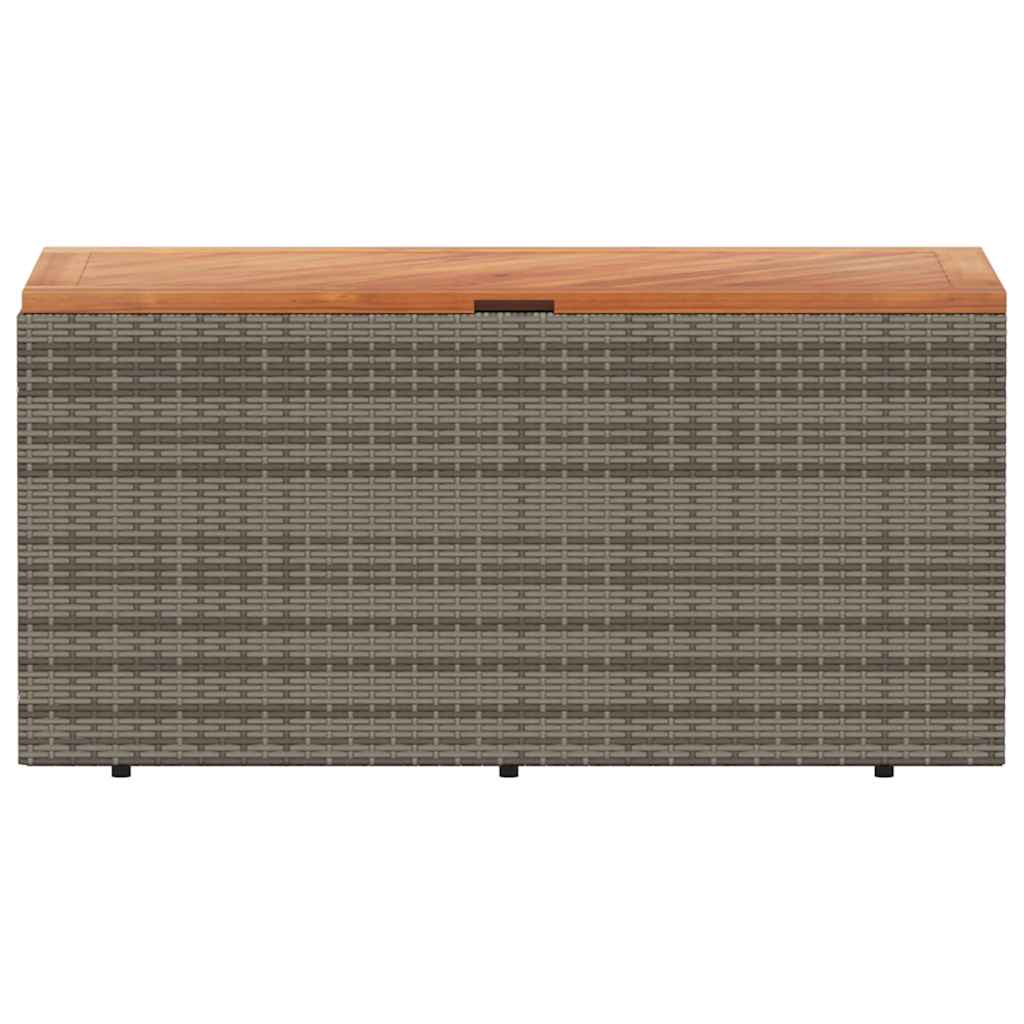 Ladă depozitare grădină gri 110x50x54 cm lemn acacia poliratan