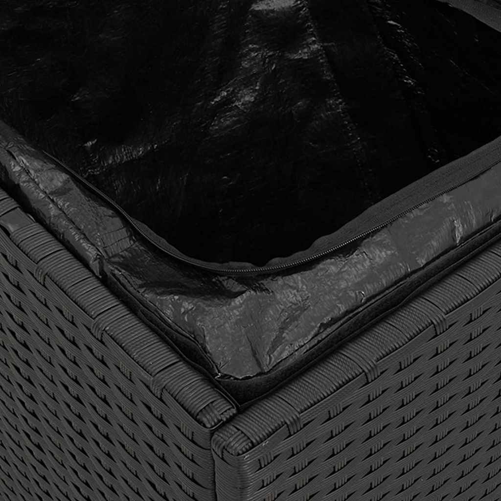 Cutie pentru perne Negru 50 x 50 x 50 cm poliratan