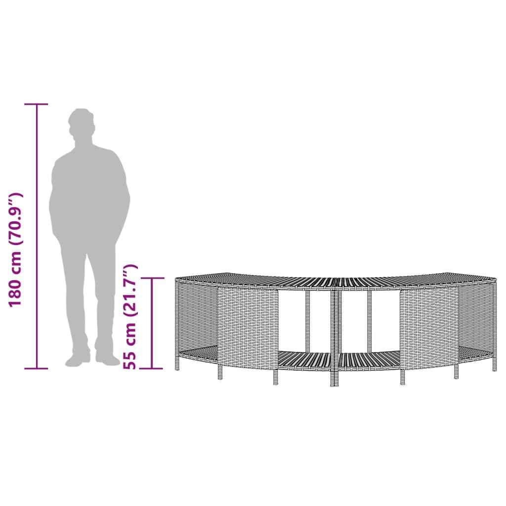 Rafturi de depozitare pentru spa, 2 buc., negru, poliratan