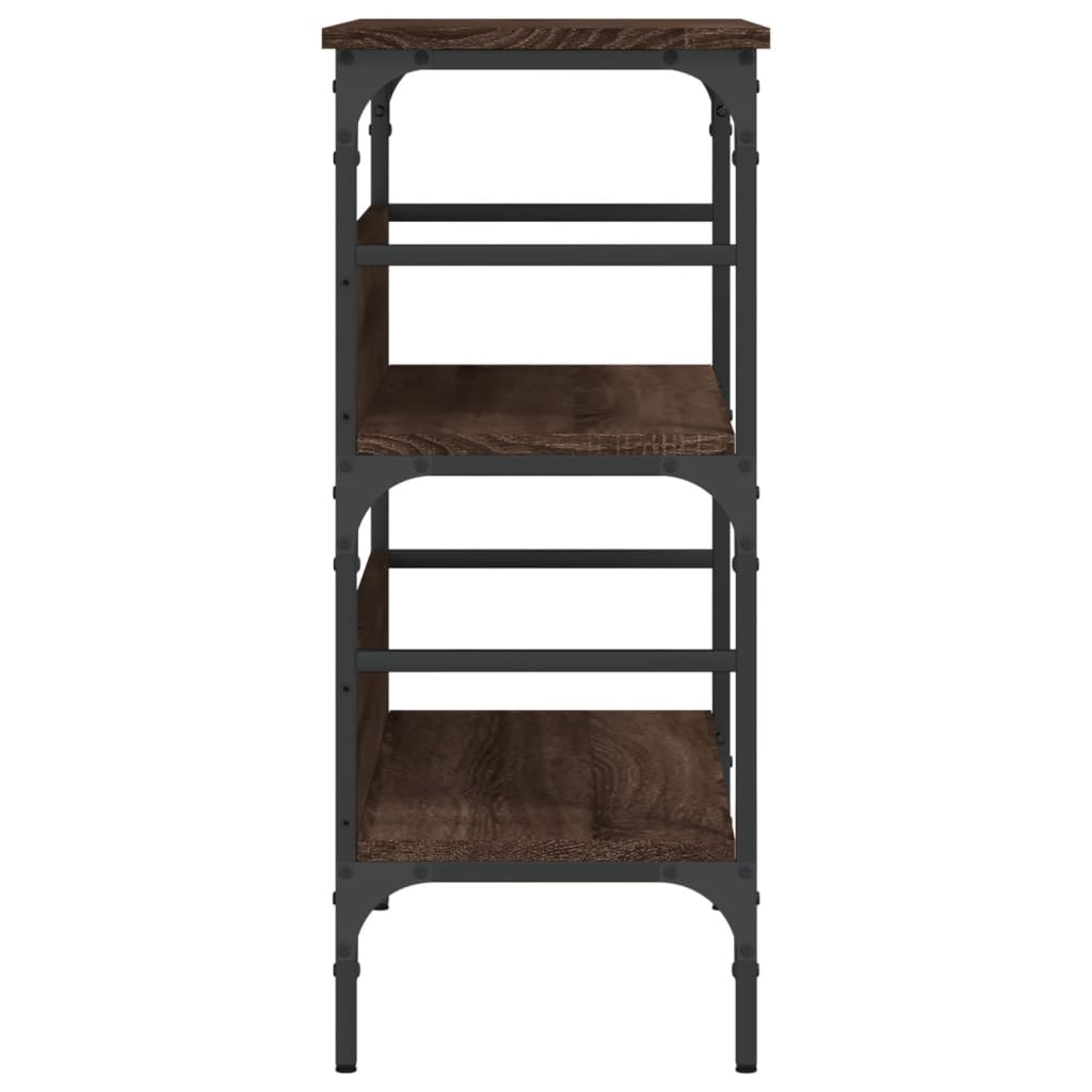 Masă consolă, stejar maro, 75x32x75 cm, lemn prelucrat