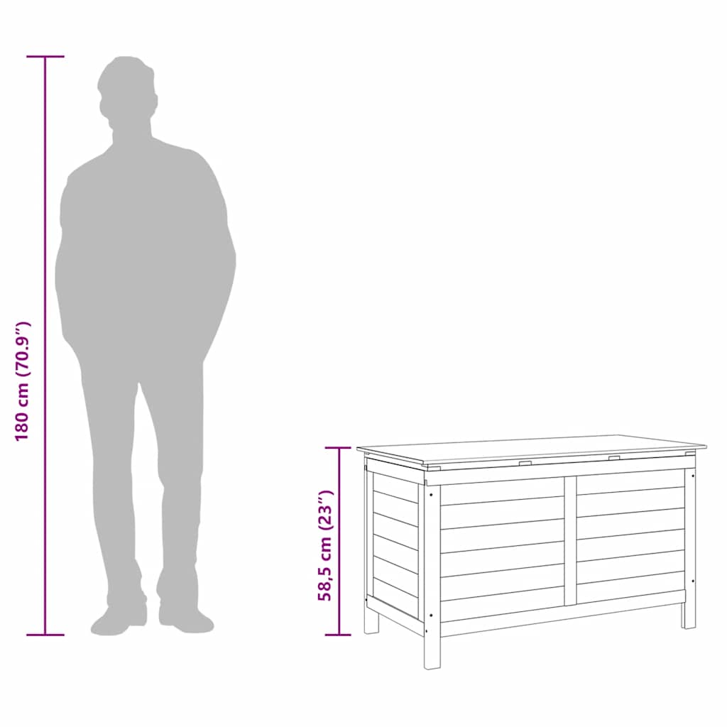 Ladă depozitare de grădină 99x49,5x58,5 cm lemn masiv de brad