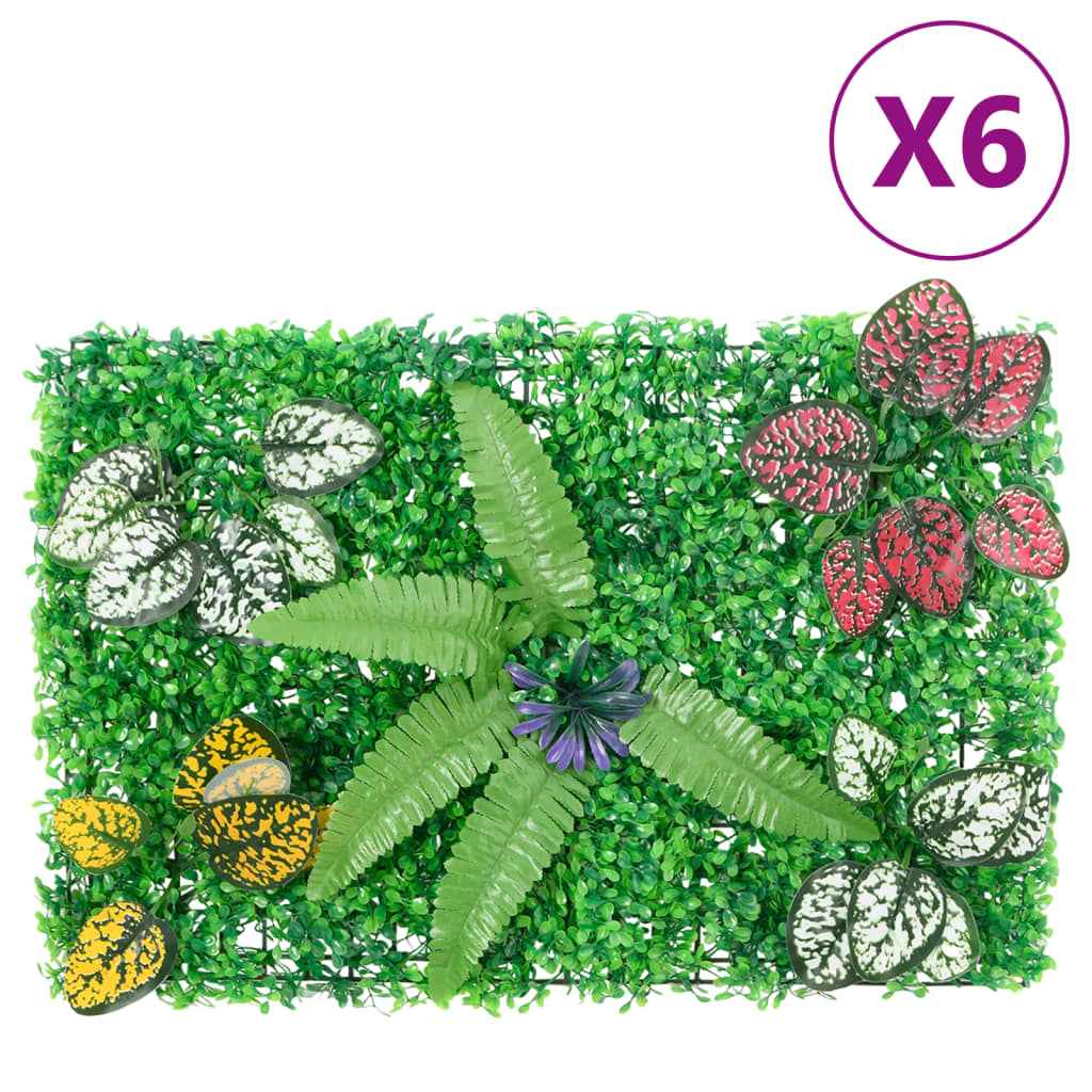Gard din plante artificiale, 6 buc., verde, 40x60 cm