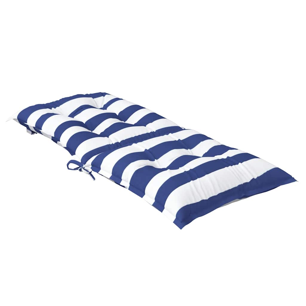 Perne de scaun spătar mic, 6 buc. dungi albastre&albe, textil