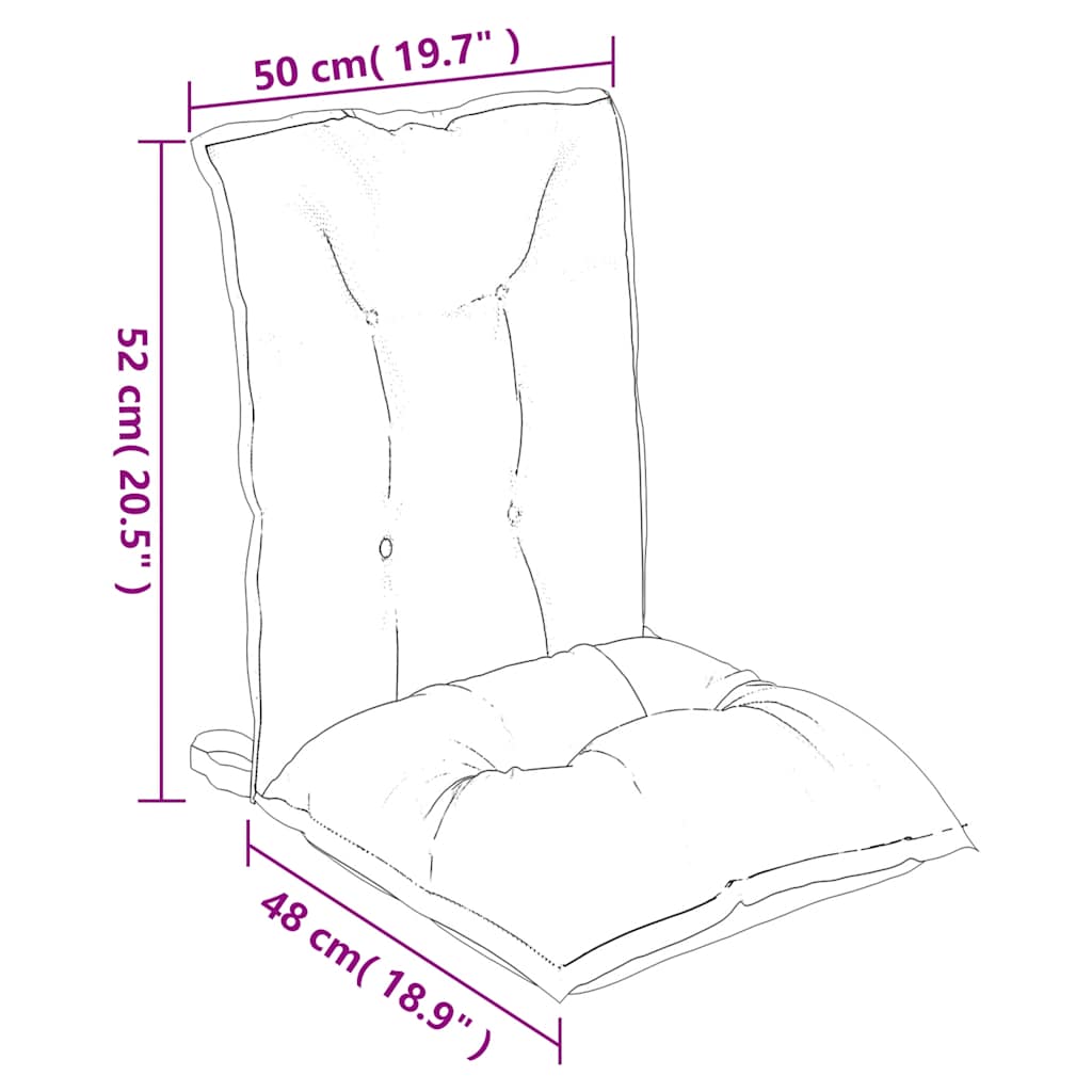 Perne de scaun spătar mic, 6 buc. dungi albastre&albe, textil