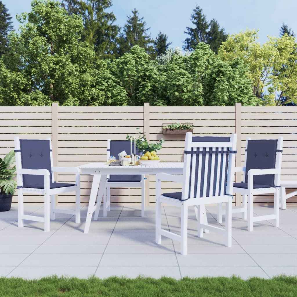 Perne pentru scaune cu spătar jos, 4 buc., bleumarin, textil