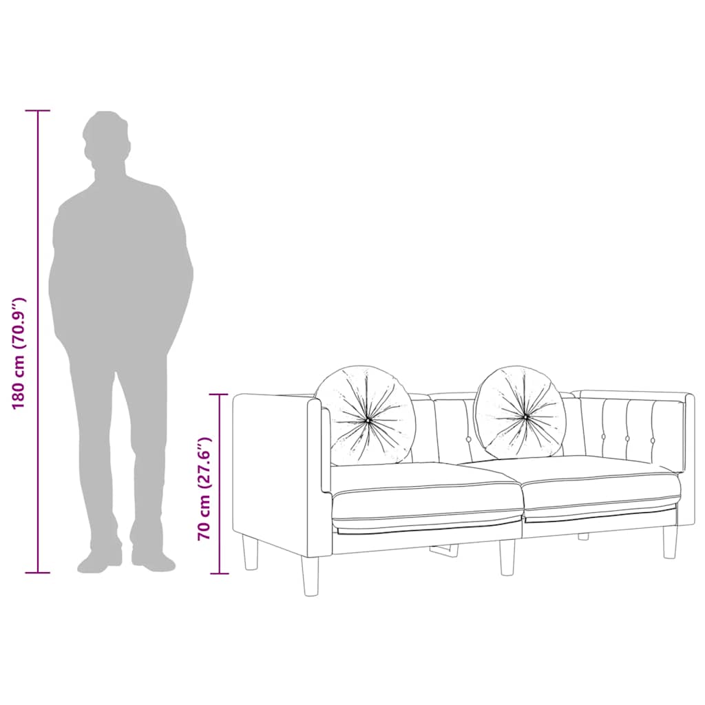 Canapea cu perne, 3 locuri, maro, piele întoarsă ecologică