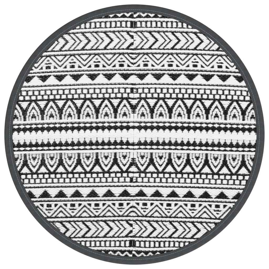 Covor de exterior, ARAKIL negru, Ø200 cm, PP