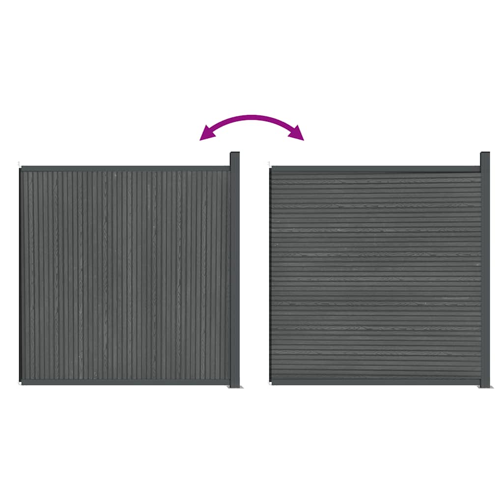 Panouri de gard, gri, 173x186 cm, WPC