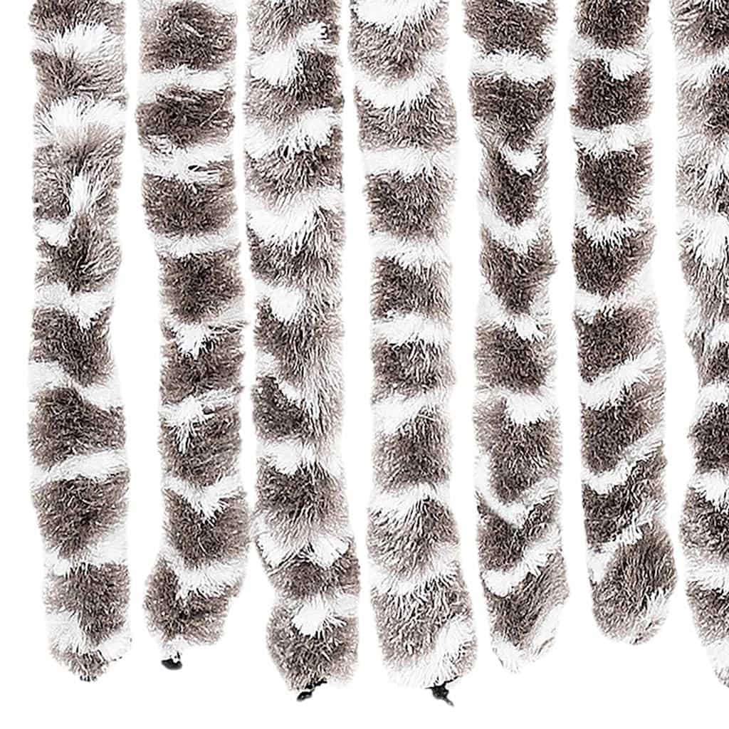 Perdea pentru insecte, gri taupe și alb, 56x200 cm, chenille