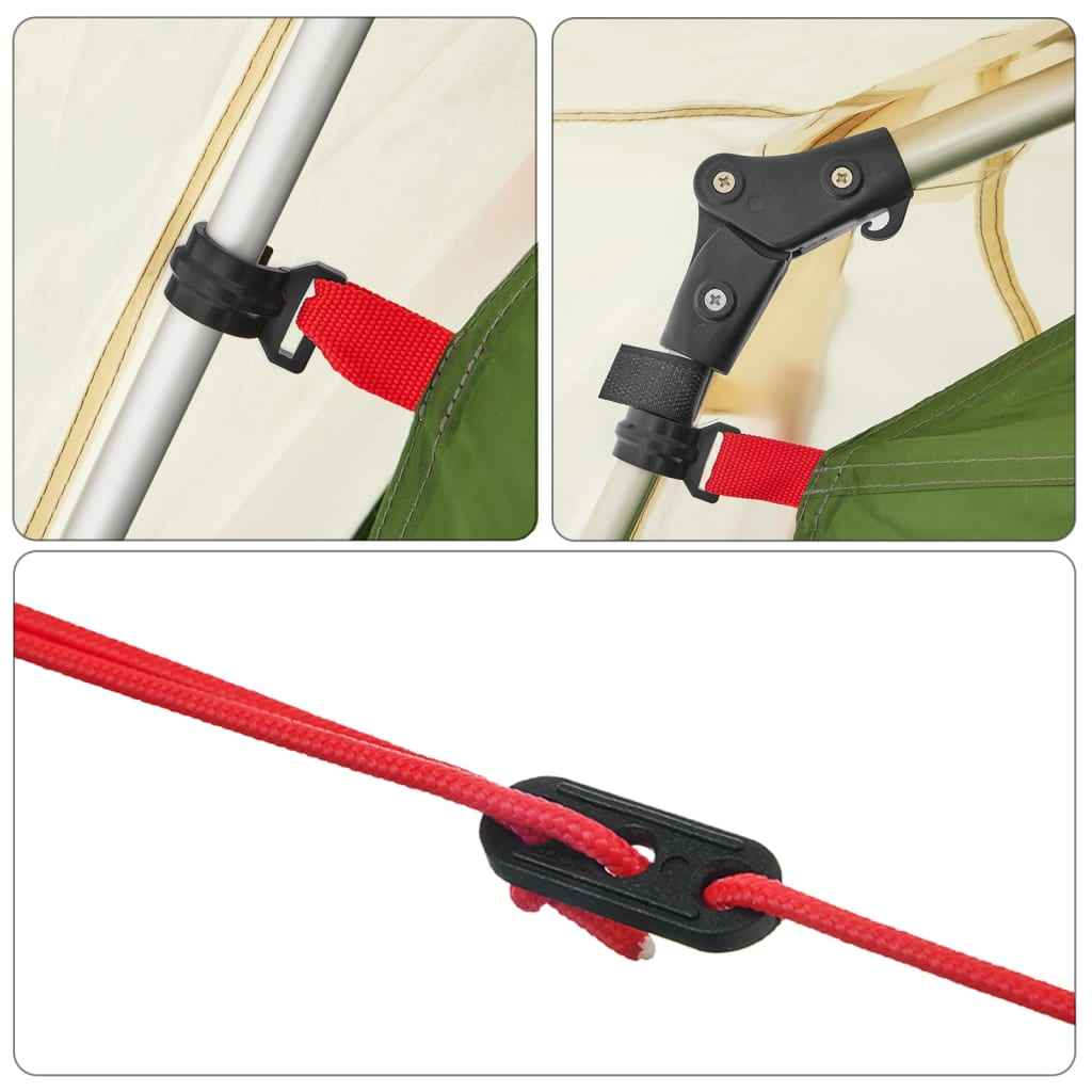 Cort de familie cu verandă, 9 persoane, verde, setare rapidă