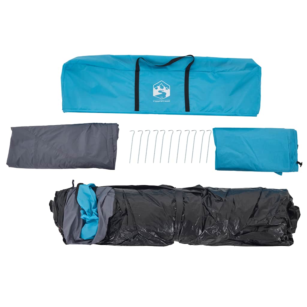 Cort de familie cupolă 10 persoane, setare rapidă, albastru